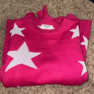 Hot pink star sweater